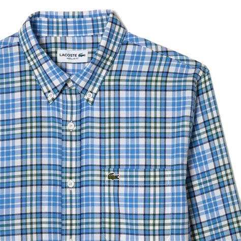 Camisa En Algod N Ecol Gico De Cuadros Hombre Lacoste