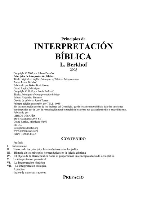 L Berkhof Principios De Interpretaci N Biblica Pdf