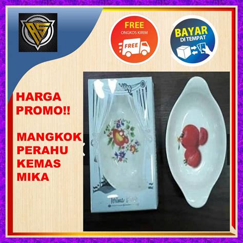 Jual Souvenir Pernikahan Mangkok Perahu Oval Melamin Kemas Mika Motif