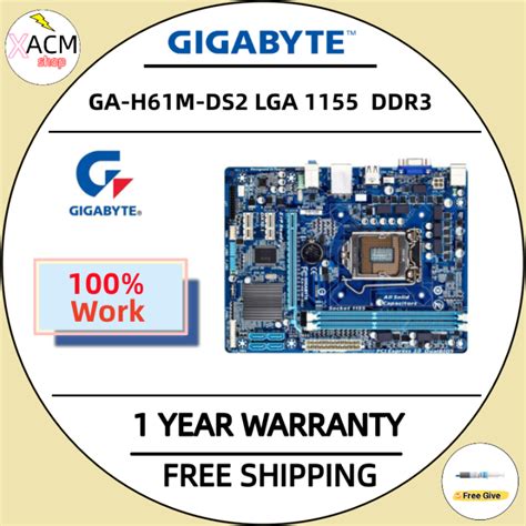 ใชเมนบอรด GA H61M DS2 Gigabyte LGA 1155 DDR3 16GB สำหรบ Intel H61