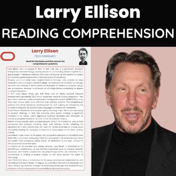 Larry Ellison Biography Reading Comprehension Oracle Founder And Tech