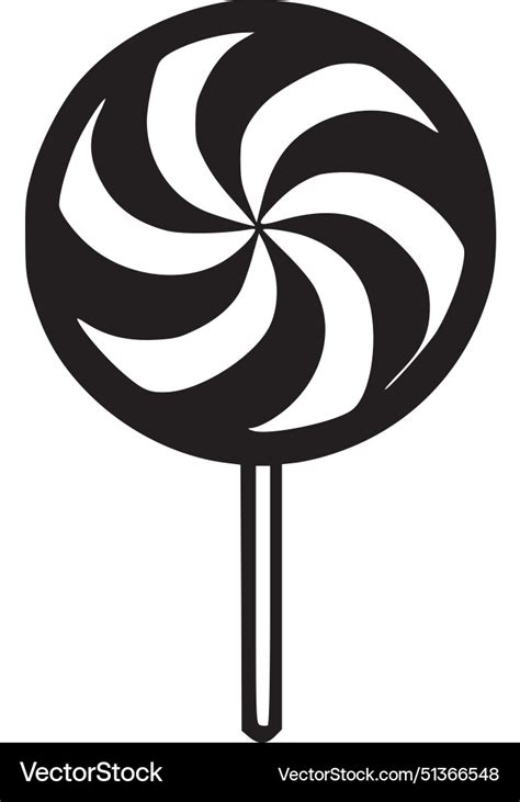 Lollipop - black and white Royalty Free Vector Image