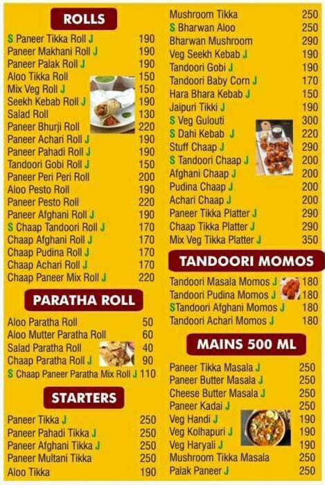 Menu At Veg Sardar Mumbai