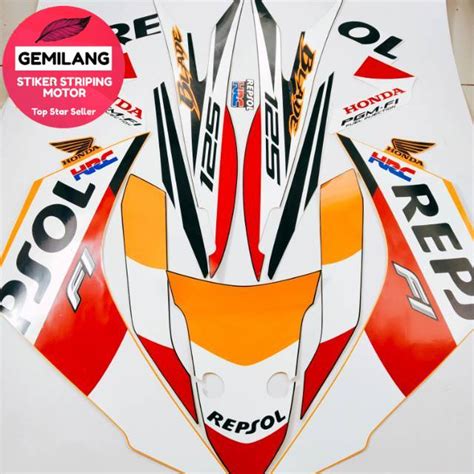 Striping Decal Pole Sticker Honda Blade Repsol 125 Fi 2013 2014 2015