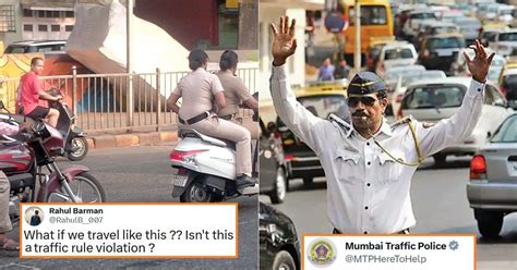 Mumbai Police Responds After Man Shares Photo Of Two Policewomen Riding Scooty Without Helmets