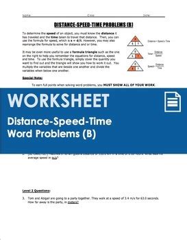 Distance Speed Time Word Problems Worksheets And Quiz Bundle