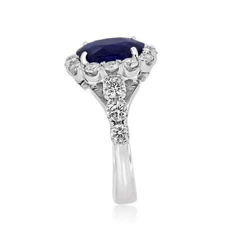 Tanzanite Oval Diamond Halo Gold Bridal Ring At 1stdibs