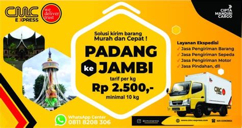 Ekspedisi Padang Ke Jambi Murah Tarif 2 500 Per Kg Min 10 Kg S K