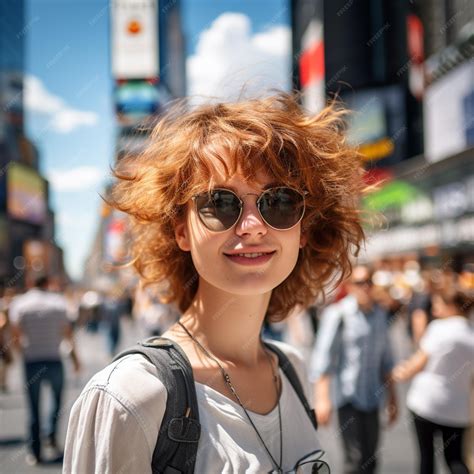 Premium Photo Beautiful Woman Smiling In Sunglasses