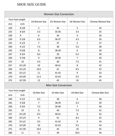 shoe-size-chart – JOJOCOSY