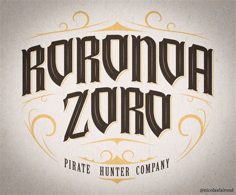 Roronoa Zoro Pirate Hunter Typography