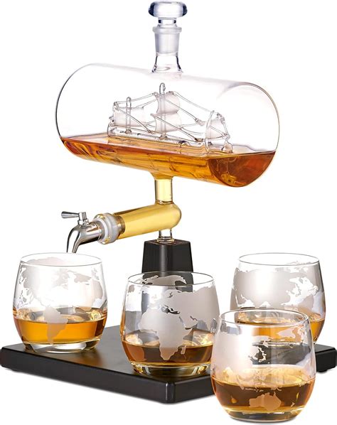 Amazon Oak Steel 35oz 1000ml Ship In A Bottle Whiskey Decanter