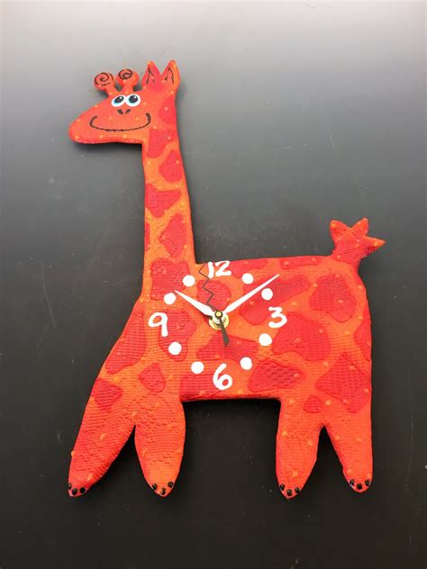 Kids Clock Happy Giraffe ClockBaby Nursery ClockAnimal