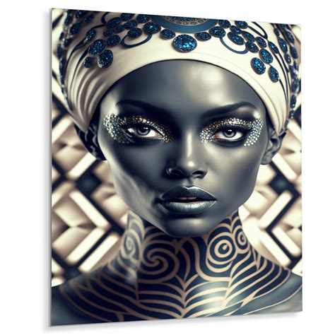 Designart Beautiful Contemporary African Retro Woman I African American Woman Metal Wall Art