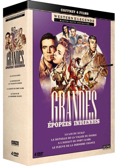 DVDFr Grandes épopées indiennes Coffret 4 films La Loi du scalp