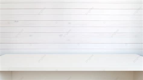 Blank White Wooden Deck Table Against A Textured White Wall Background ...