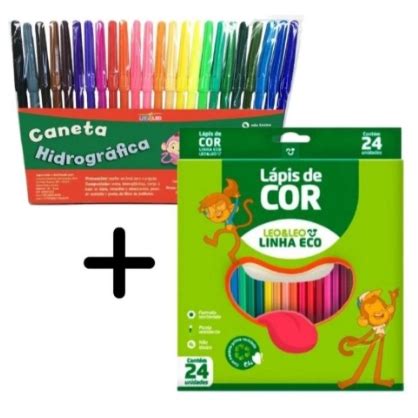 Kit L Pis De Cor Cores Canetinha Caneta Hidrogr Fica Cores