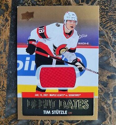 Upper Deck Tim Stutzle Debut Dates Jersey Card Series Ebay