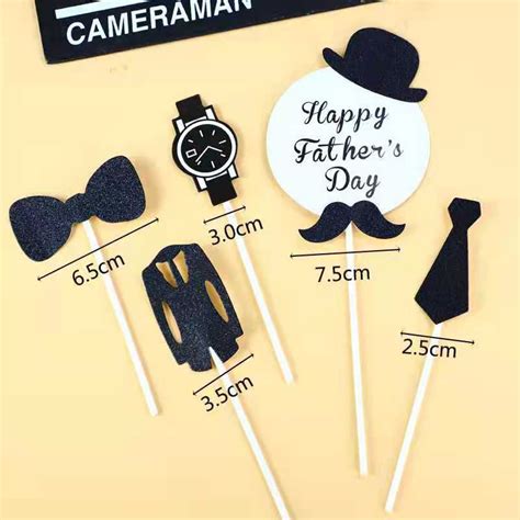 Topper Happy Fathers Day Suit Watch Paper Card Cake Topper Baking