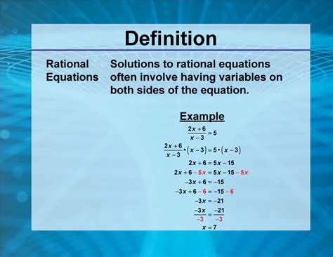 Video Definition Rationals And Radicals Rational Equations