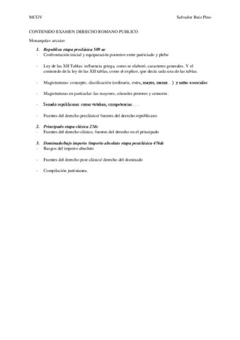 Derecho Publico Romano Contenido Examen Pdf