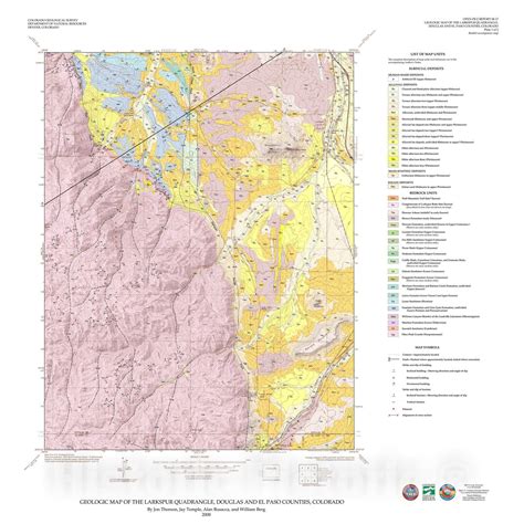 Map Geologic Map Of The Larkspur Quadrangle Douglas And El Paso