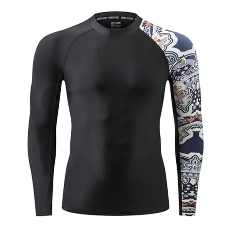 Mens Rash Guard Shirts Swim Shirt Upf 50 Sun Protection Rash Guard Split S