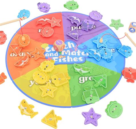 Baeroly Montessori Spielzeug H Lzernes Magnetisches Angelspiel Geeignet