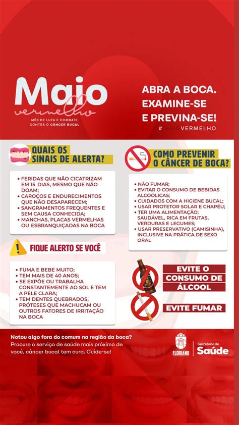 Maio Vermelho Conscientiza Sobre Câncer Bucal Prefeitura Municipal De