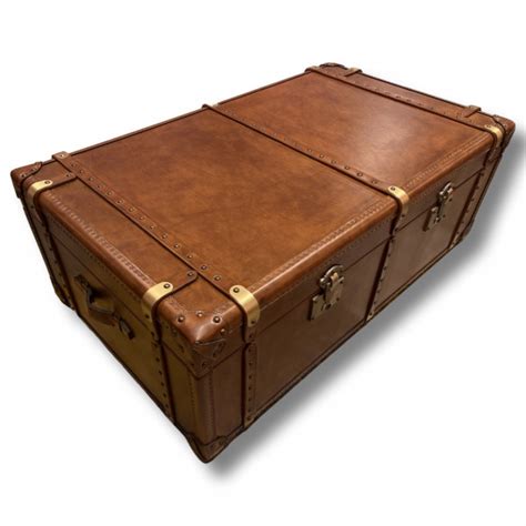 LEREN KOFFER SALONTAFEL EXCLUSIEVE HANDGEMAAKT IN 100 LEDER SUITCASE