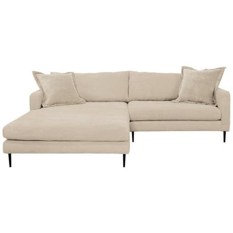 P B Ecksofa Creme Textil Sitzer L Form X X Cm