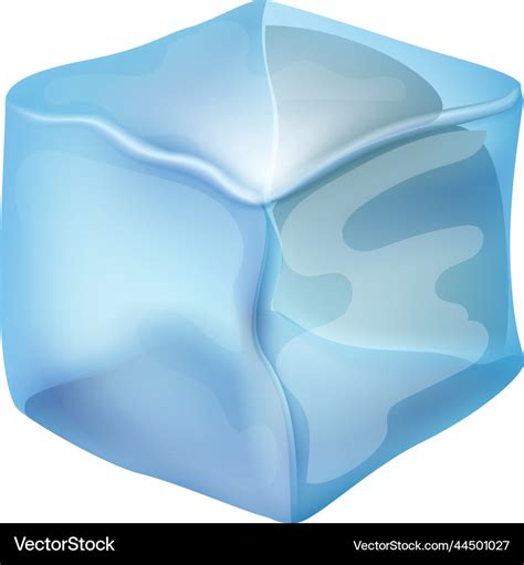 Ice Cube Cartoon Frozen Water Block Cold Vector Image