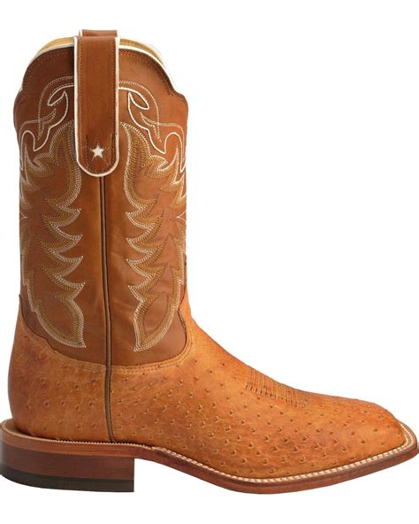 Tony Lama San Saba Vintage Smooth Quill Ostrich Cowboy Boots Square