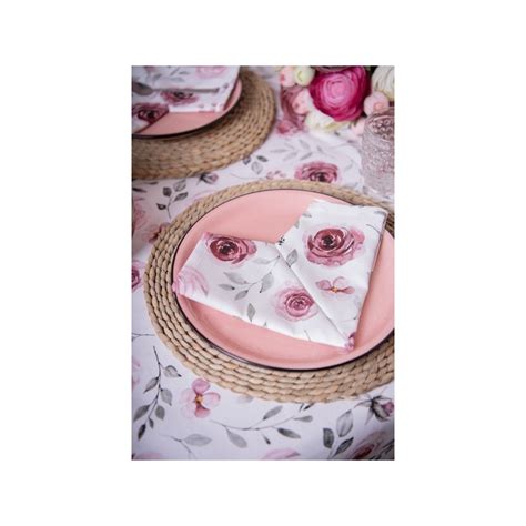 Nappe Rectangulaire En Coton Motif Fleuri Roses Clayre Eef Maisons