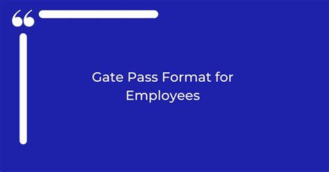 Gate Pass Format For Employees Sample Gate Pass Format Designs