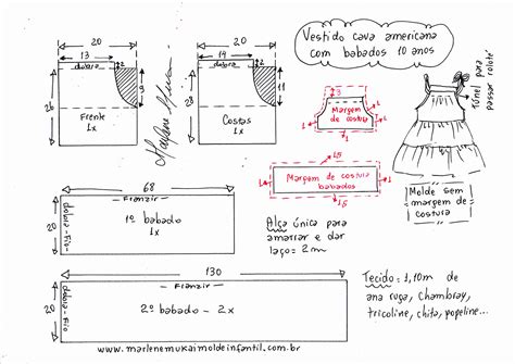 Vestido Cava Americana Babados DIY Marlene Mukai Molde Infantil