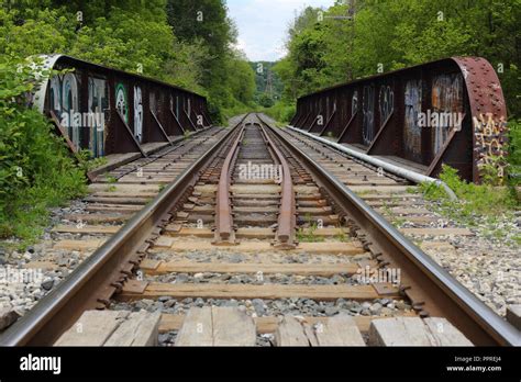 Abandoned train tracks with graffiti off of the Beltline trail in ...