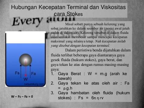 Contoh Soal Viskositas Dan Hukum Stokes Viskositas Zat Cair Stokes