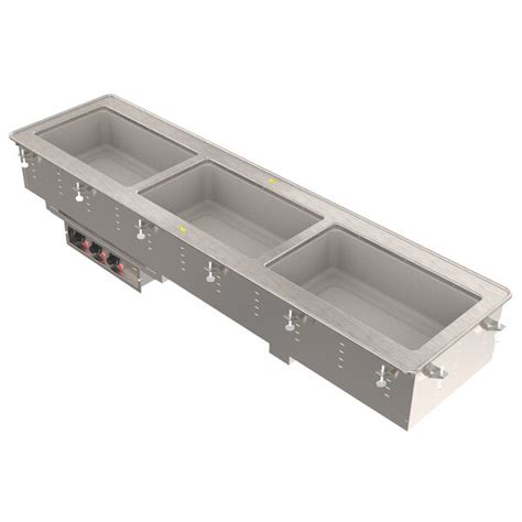 Vollrath 3664820 Modular Drop In Three Compartment Short Side Hot Food Well With Thermostatic