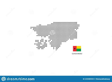 Mapa Pontilhado De Pixel Quadrado Vetorial De Guineabissau Isolado Em