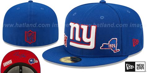 New York Giants Triple Threat Identity Royal Fitted Hat