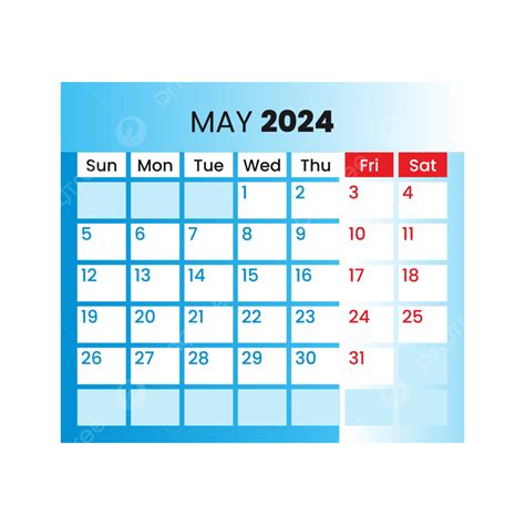 Calendario Mensual Mayo 2024 Vector Png Dibujos Mayo 2024 Mayo