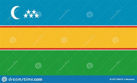 Glossy Glass Flag Of Karakalpak People Stock Illustration