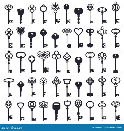 Keys Antique Keys Silhouettes And Worms Wit Heads And Tails House