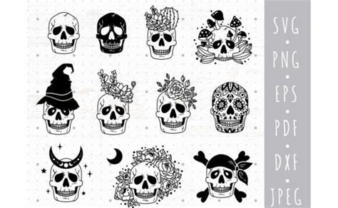 Halloween Cute Skull Digital File Happy Halloween Svg Cute Skeleton Svg Spooky Svg Png Dxf Eps