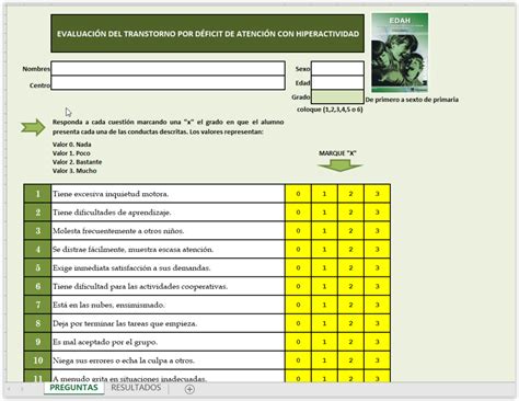 Edah Escala De Evaluación Hiperactividad Tdah Déficit De Atención Versión Pro