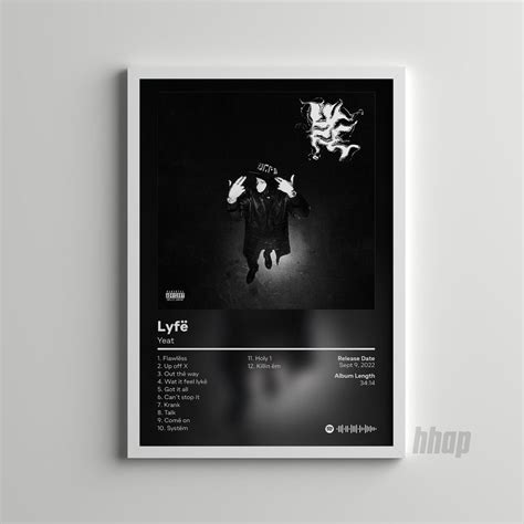 Yeat Lyfe Album Cover Poster Hip Hop Wall Art Yeat Rapper Print