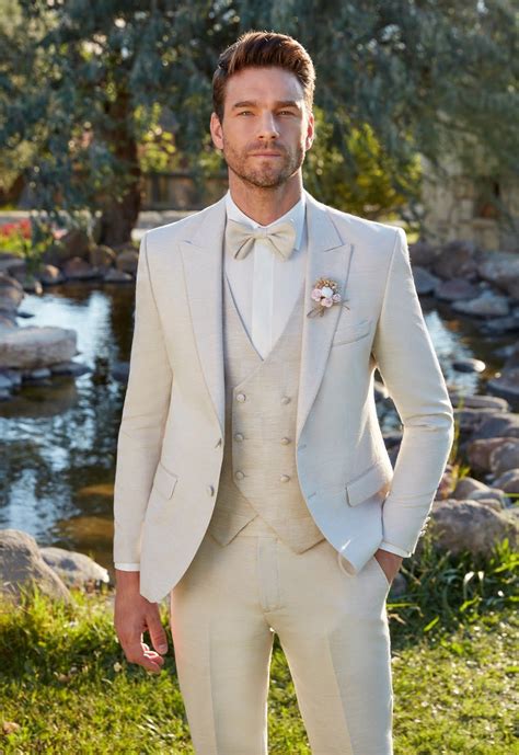 Costume De Mari Trois Pi Ces Pour Un Mariage Boh Me Beige Suits