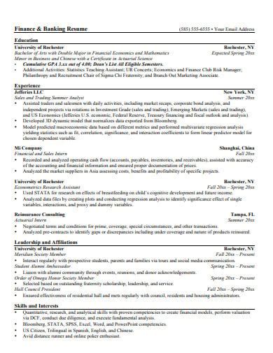 14 Investment Banking Resume Templates In PDF Word Illustrator