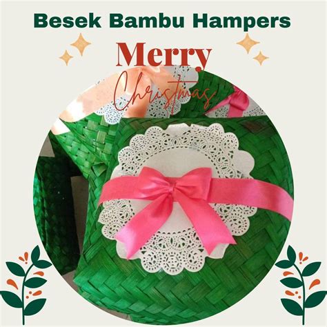 Jual Besek Warna Hijau X Besek Bambu Hias Pita Cantik Shopee